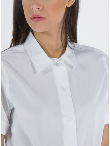 CAMICIA OXFORD A MANICHE CORTE, 100 BIANCO, small