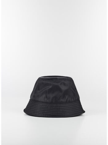 CAPPELLO SATIN NYLON DEEP BUCKET HAT, BLACK, small