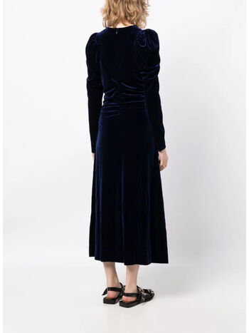 ABITO VELVET JERSEY GATHERED LONG, 707 TOTAL ECLIPSE, small