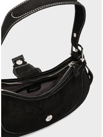 BORSA HOBO, DENIM BLACK, small