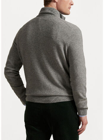 MAGLIONE IN LANA CON CERNIERA, FAWN GREY HEATHER, small