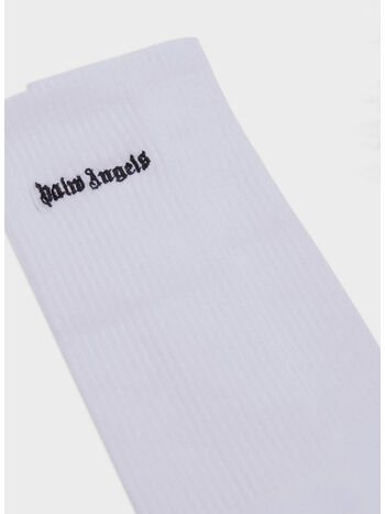 CALZINI EMBROIDERED LOGO, 0110 WHITE BLACK, small