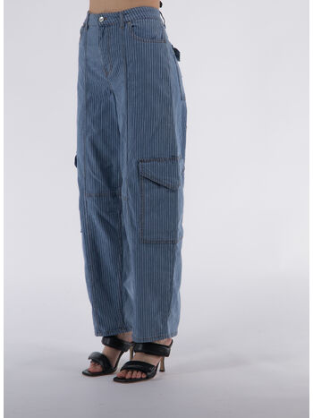JEANS LIGHT STRIPE DENIM, 566 MID BLUE STONE, small