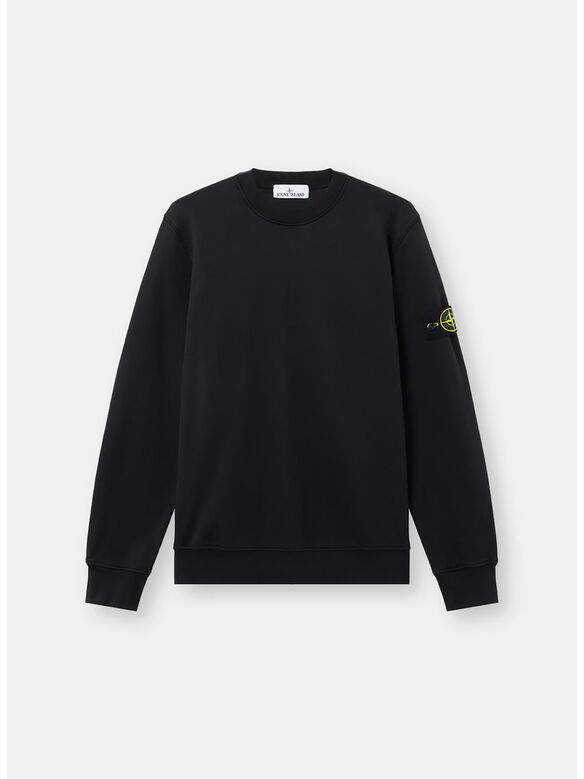 FELPA GIROCOLLO ORGANIC COTTON FLEECE, V0029 BLACK, medium