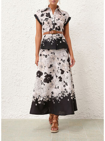 GONNA MIDI POP BLASS, IBF IVORY BLACK FLORAL, small