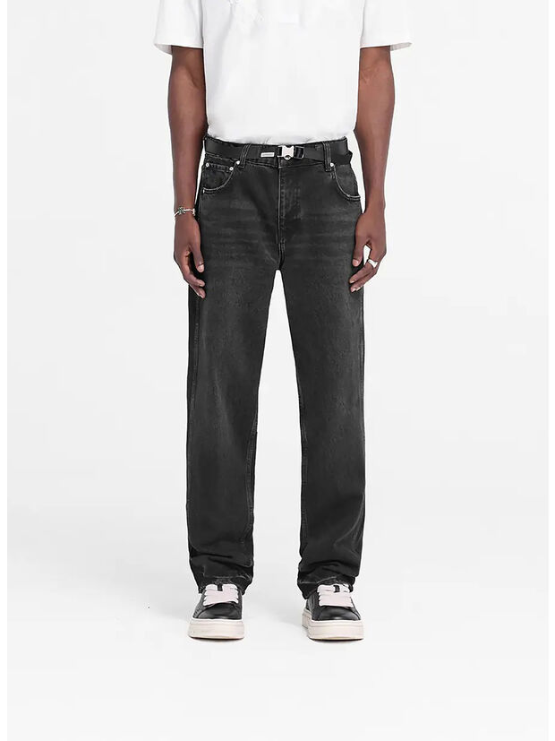 JEANS R2 STRAIGHT LEG DENIM, 001 BLACK, large