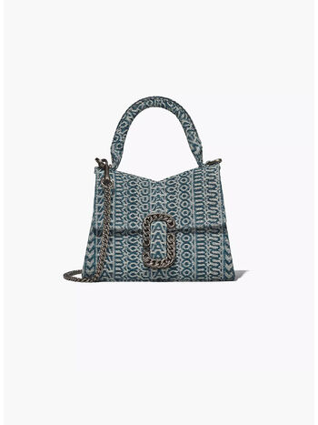 BORSA MINI TOP HANDLE THE WASHED MONOGRAM DENIM ST. MARC, 473 SUN FADED DENIM, small