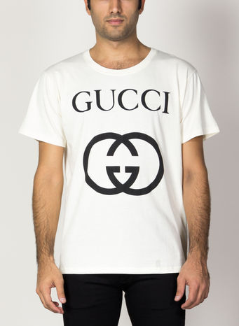 T-SHIRT OVERSIZE CON STAMPA GG, 7561, small
