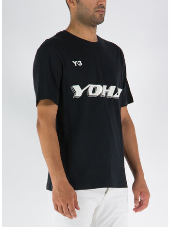 T-SHIRT CON LOGO YOHJI, BLACK, small