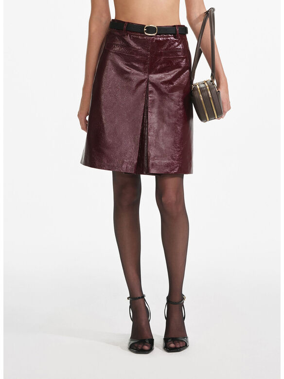 GONNA MINI BURGUNDY LEATHER, BURGUNDY, medium