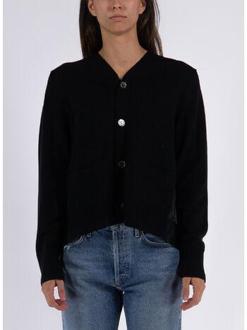 CARDIGAN WOOL KNIT, 001 BLACK, small