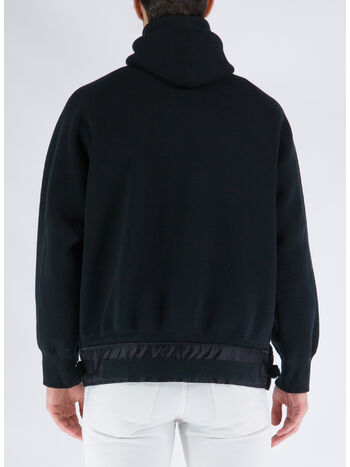 FELPA SPONGE SWEAT X NYLON TWILL, 001 BLACK, small