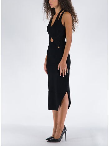 ABITO LOCK SLIT DRESS, BLACK/NAVY, small