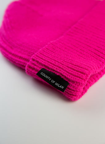 CAPPELLO COUNTY LOGO BEANIE, FUXIA/WHITE, small