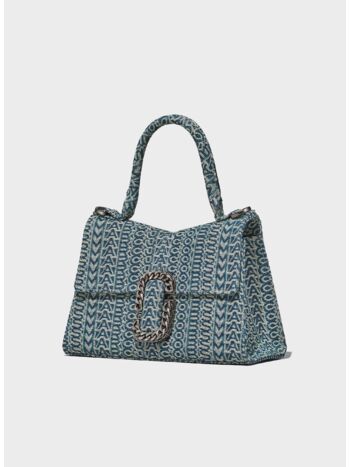 BORSA TOP HANDLE THE WASHED MONOGRAM DENIM ST. MARC, 473 SUN FADED DENIM, small