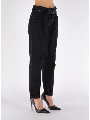 PANTALONE BOYFRIEND FIT BELT, LB999 BLACK, small