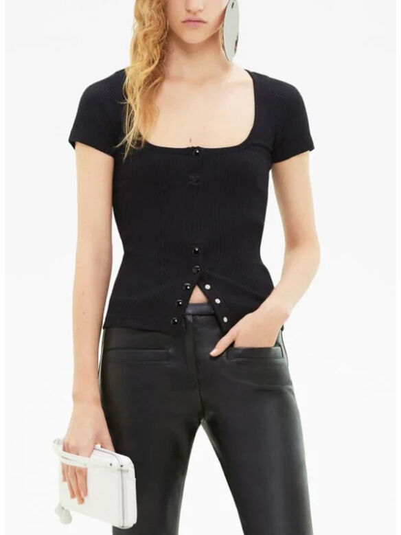 T-SHIRT SNAPS 90'S RIB, 9999 BLACK, medium