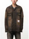 CAMICIA FLATTED COLLAR DENIM, BLACK, thumb
