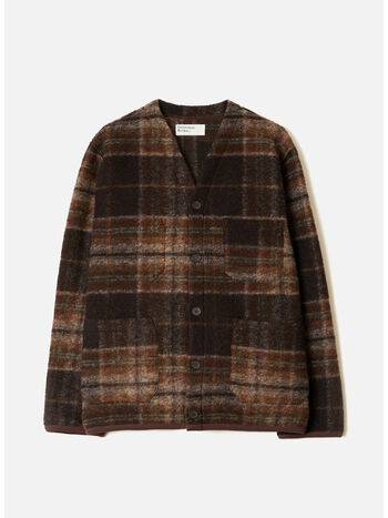 CARDIGAN PINO WOOL, BROWN, small