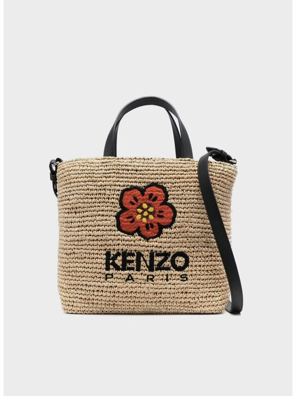 BORSA RAFIA LOGO, 99 BEIGE, medium