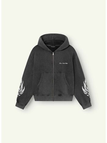 FELPA WESANDRA ZIP-HOODIE, WASHED BLACK, small