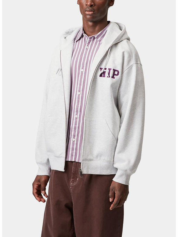 FELPA FULL ZIP MINI WIP, 48206 ASH HEATHER STONE EASHED, medium