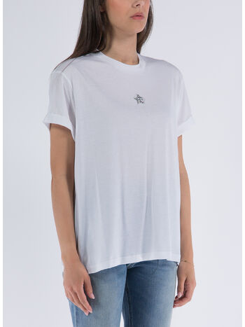 T-SHIRT CRYSTAL MINI STAR EMBROIDERY, 9000 PUREWHITE, small