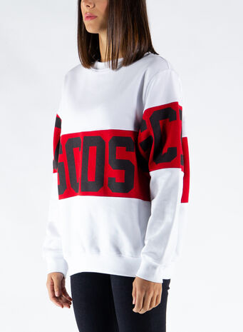 FELPA BAND LOGO CREWNECK, WHITE, small