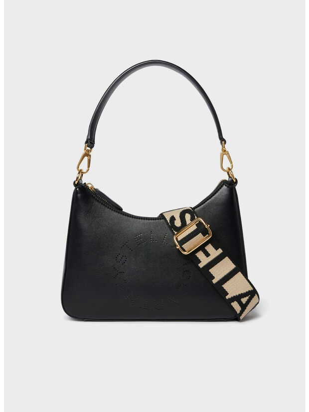 BORSA A TRACOLLA CON LOGO, 1000 BLACK, large