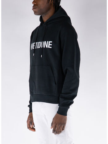 FELPA HOODIE BASIC LOGO FITTED, BLACK, small