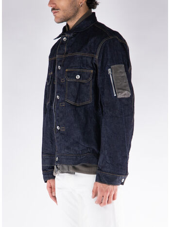 GIACCA BLUSA IN DENIM, 499 INDIGO, small