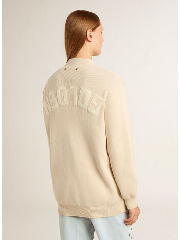 CARDIGAN  JOURNEY CON LOGO SUL RETRO, 55550 TRAVERTINE, small
