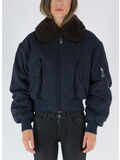 GIUBBOTTO FUR FREE FUR COLLAR BOMBER, 4000 NAVY, thumb