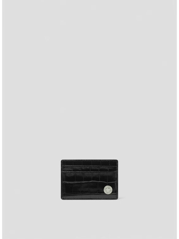 PORTACARTE MEDUSA BIGGIE EFFETTO COCCO, 1B00P BLACK PALLADIUM, medium