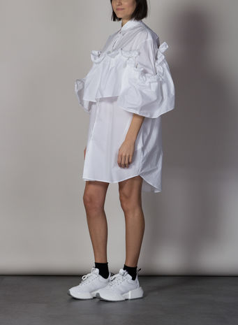 CAMICIA RUFFLE PANEL, 100WHITE, small