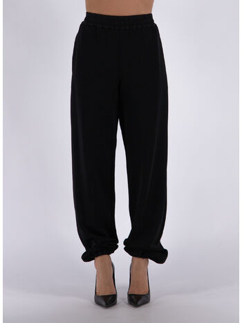 PANTALONE CON COULISSE IN VITA, 001 BLACK, small