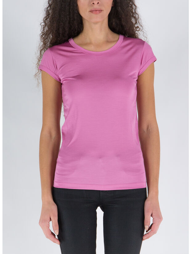 T-SHIRT SILK JERSEY FITTED, DP152 ROSEBLOOM, large
