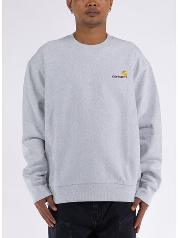 FELPA GIROCOLLO AMERICAN SCRIPT, 482XX ASH HEATHER, small
