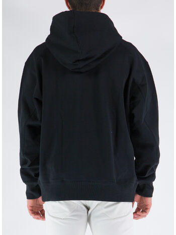 FELPA CON CAPPUCCIO, BLACK, small