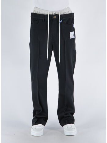PANTALONE DOUBLE WAIST  WESTERN, BLACK, small