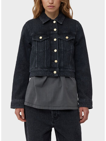 GIACCA HEAVY DENIM CROPPED, 006 WASHED BLACK, small