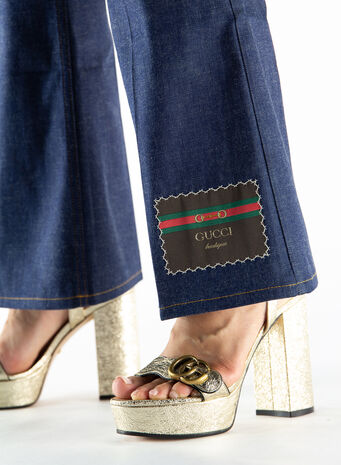 PANTALONE IN DENIM CON GUCCI BOUTIQUE, 4759, small