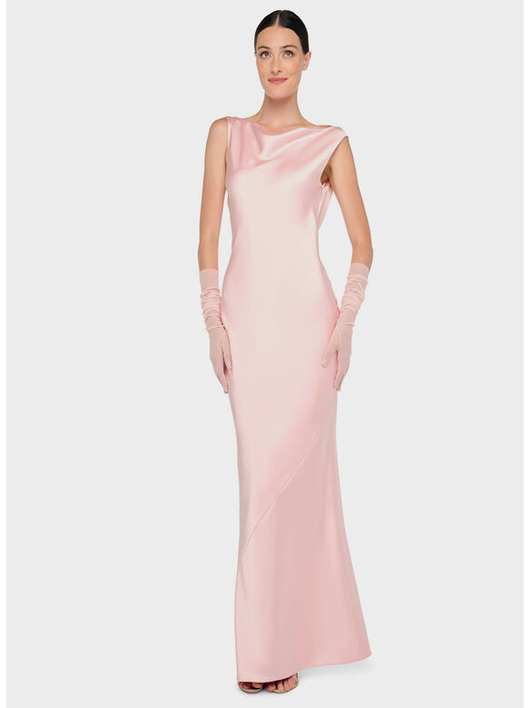 ABITO SLEEVELESS LOW BACK DRAPE, BALLET PINK BALLET PINK , medium