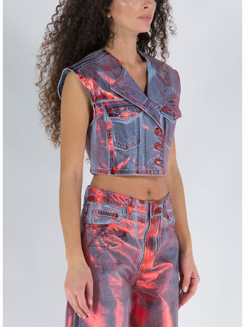 GILET FOIL DENIM, 847 RED ALERT, small