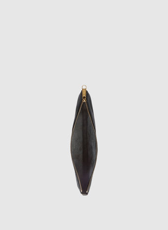POUCH PRINT IN PELLE MISURA MEDIA, 8163NERO, small
