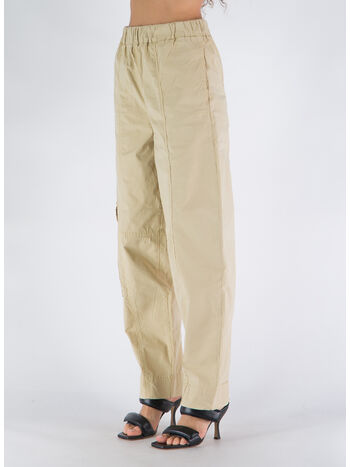 PANTALONE WASHED COTTON CANVAS ELASTICATED, 531 PALE KHAKI, small