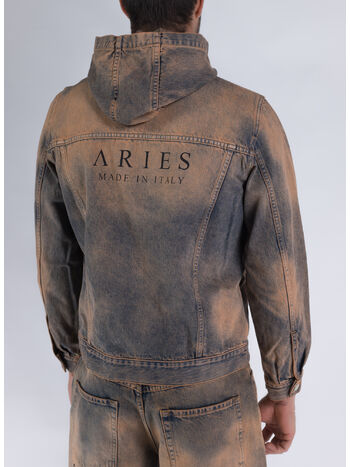 GIACCA ACID WASH HOODED DENIM, PCH PEACH, small