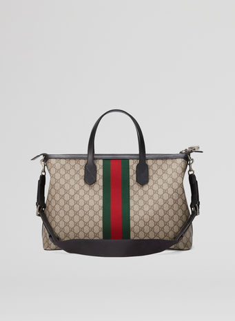BORSA DA VIAGGIO IN TESSUTO GG SUPREME, 9692BEIGEEBONY, small