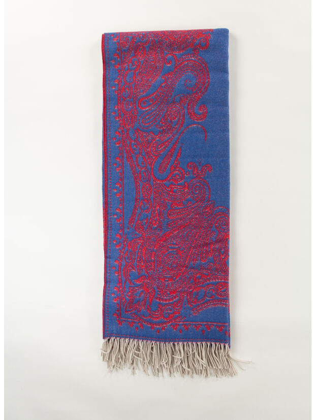 PLAID PAISLEY CON FRANGE, 200 BLU, large