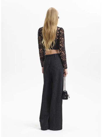 TOP CON MANICHE LUNGHE, BLACK, small